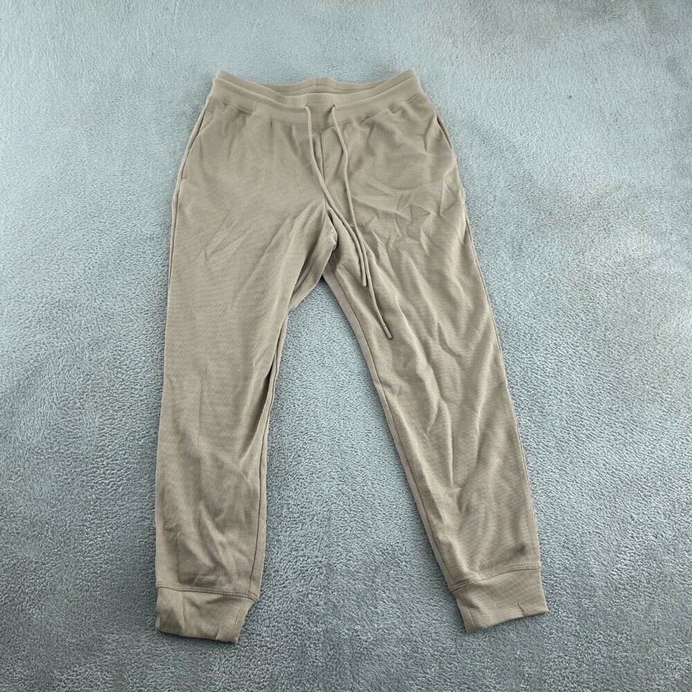 Max & Mia Beige Waffle Knit Joggers Size M NWT 5670